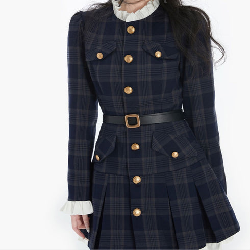 ゴールドボタン制服ワンピース